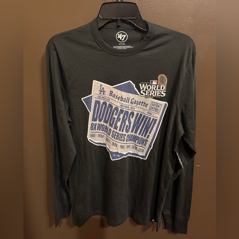 47 Black Dodgers World Series Champions Long Sleeve Tee